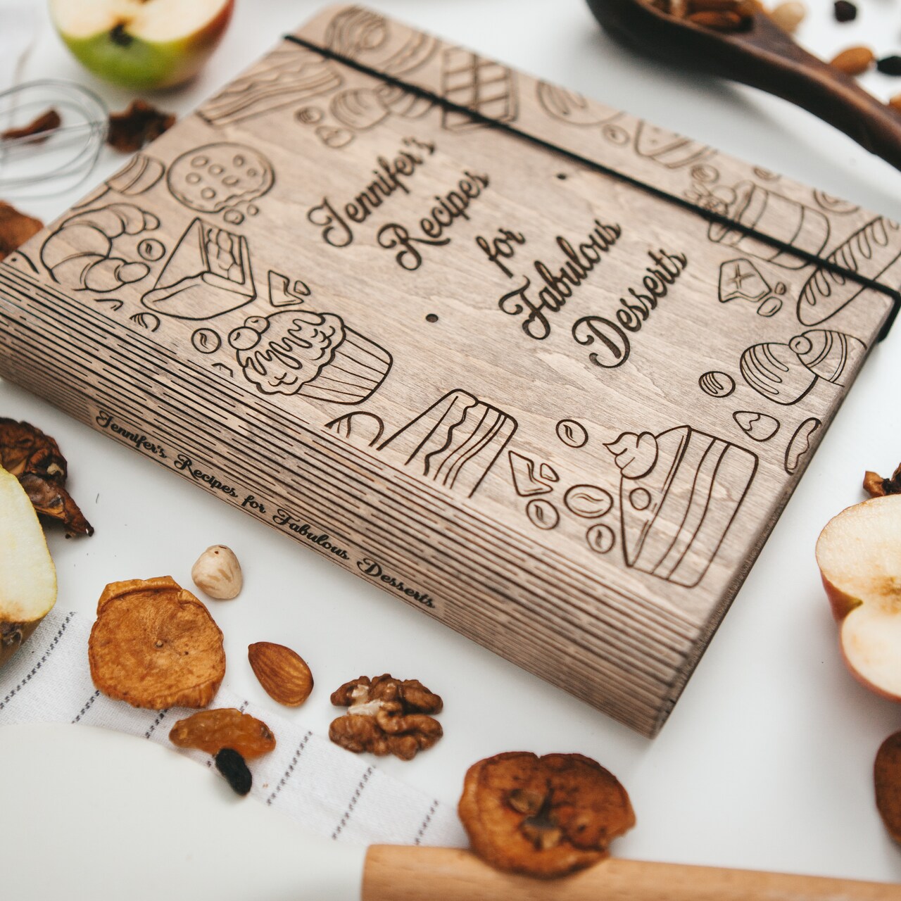 Wood Recipe Book, Recipe Binder, Custom Recipe Notebook, Family Cook Book by Enjoy The Wood